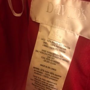 Used David’s Bridal Chiffon V-Neck w/ Lace Back